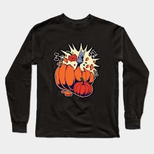 Halloween Breaking Pumpkin Long Sleeve T-Shirt